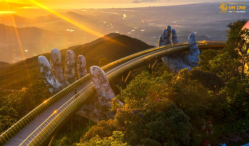 Sunset at Golden Bridge Ba Na Hills Vietnam