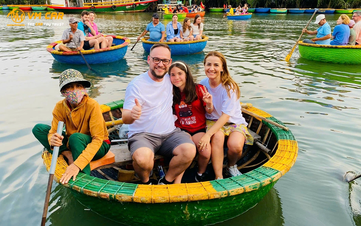 Hue To Hoi An By Private Car 8 Basket boat ride at Cam Thanh coconut village