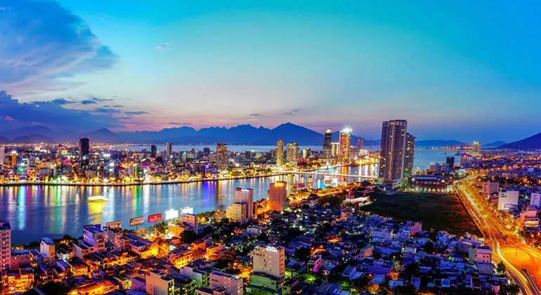 Hue To Bach Ma National Park To Da Nang By Car 9 danang city at night