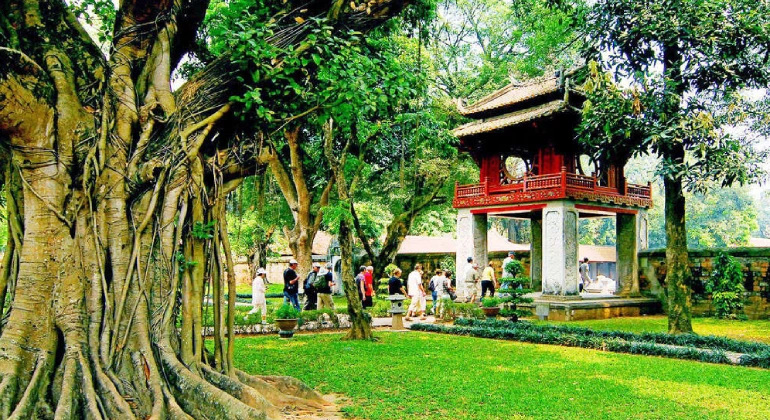 Temple of Literature in Hanoi city sightseeing by car