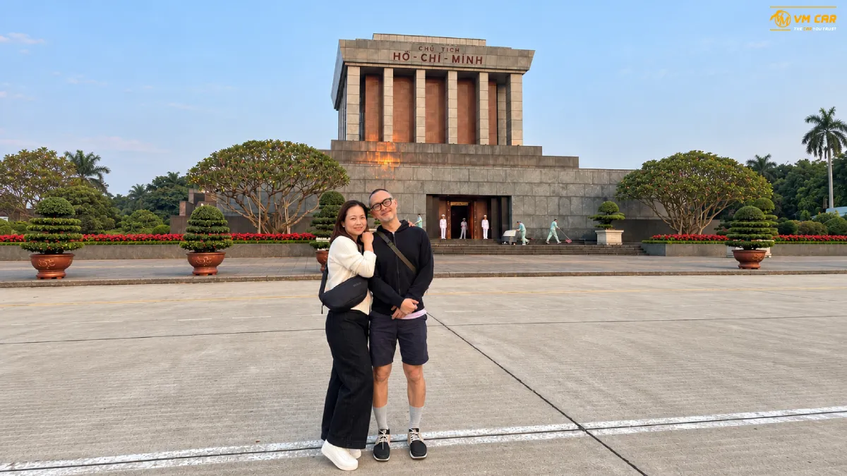 Hanoi City Sightseeing By Private Car 3 In front of Ho Chi Minh Mausoleum