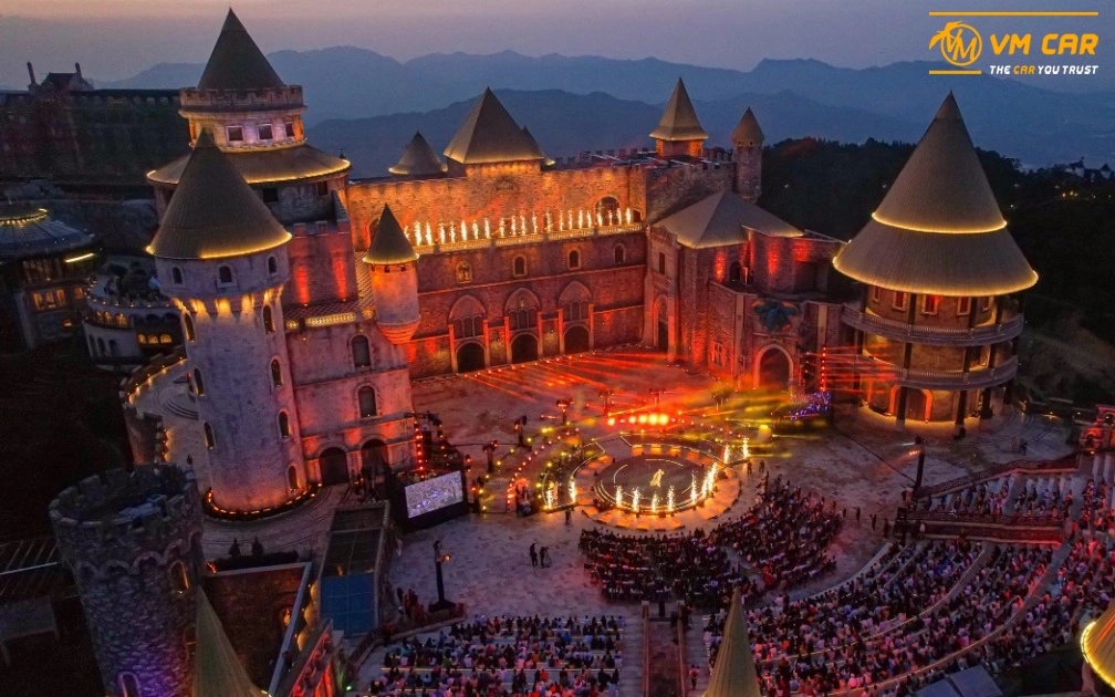 Lunar Castle Ba Na Hills at night