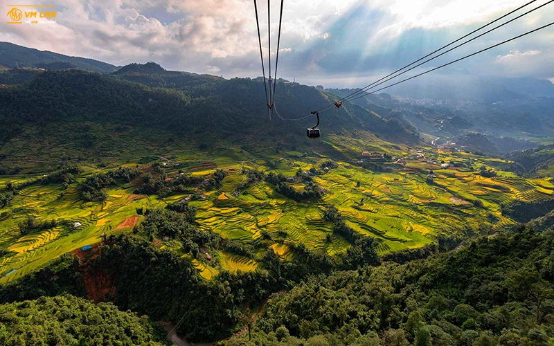 Enjoy the view of the villages from Fansipan cable car