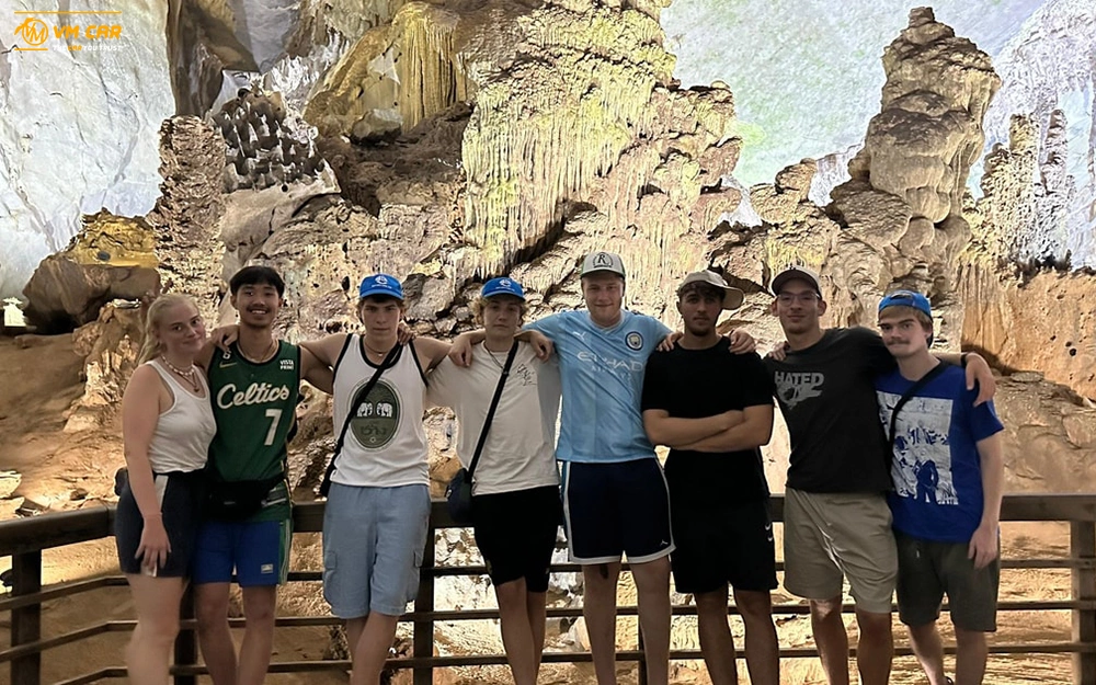 Colorful stalactites in Paradise Cave